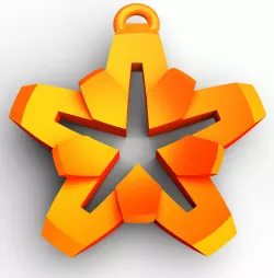 Star flower pendant 3D print model