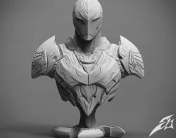 The Dark Armor Bust 3D print model