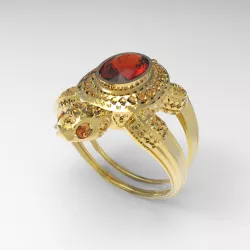 turtle ring 3D print model