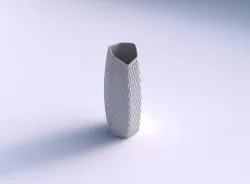 Vase arc hexagon with diagonal grid dents 3D print model