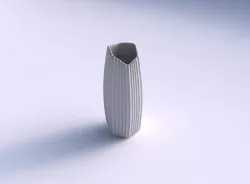 Vase arc hexagon with extruded vertical lines 3D print model