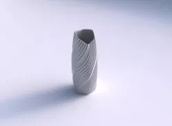Vase arc hexagon with flowing extruded lines 3D print model
