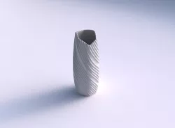 Vase arc hexagon with twisted extruded lines 3D print model