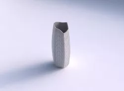 Vase arc hexagon with wavy grid plates 3D print model