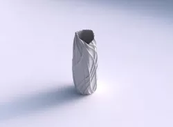 Vase arc hexagon with wavy sparse extruded lines 3D print model