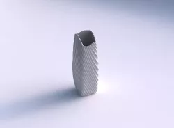 Vase arc rectangle with bent extruded lines 3 3D print model