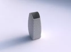 Vase arc rectangle with diagonal grid bulges 3D print model