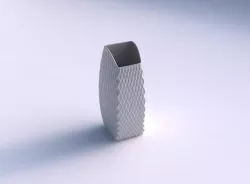 Vase arc rectangle with diagonal grid dents 3D print model
