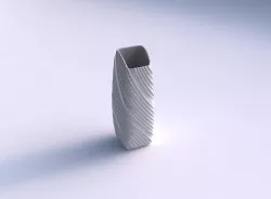 Vase arc rectangle with twisted extruded lines 3D print model