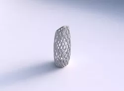 Vase bent hexagon with bubble grid lattice 3D print model