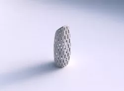 Vase bent hexagon with checker grid lattice 3D print model