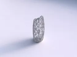 Vase bent hexagon with cracked organic lattice  3D print model