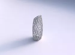 Vase bent hexagon with diagonal grid lattice 3D print model