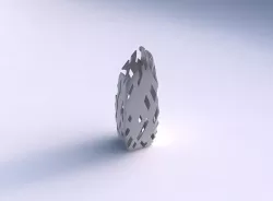 Vase bent rectangle with cuts 3D print model