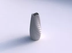 Vase Bullet with bent extruded lines 3 3D print model