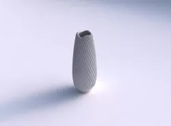 Vase Bullet with extruded vertical lines 2 3D print model
