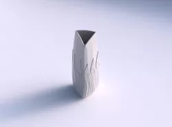 Vase curved tipping triangle with partial random triangle plates 3D print model