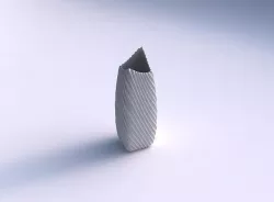 Vase double arc rectangle with bent extruded lines 3D print model
