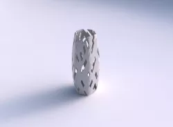 Vase hexagon with cuts 3D print model
