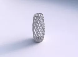 Vase hexagon with diagonal grid lattice 3D print model