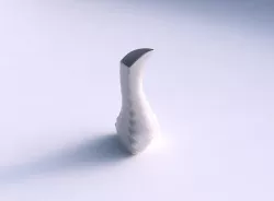 Vase puffy bent triangle with secions and twisted lines 3D print model