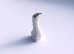 Vase puffy bent triangle with small horizontal sections 3D print model