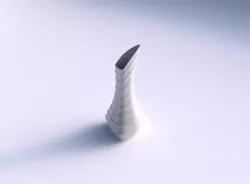 Vase puffy tappered triangle with small horizontal sections 3D print model
