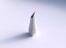 Vase puffy tipped triangle with small horizontal sections 3D print model