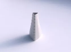 Vase puffy tipped triangle with small horizontal sections 3D print model