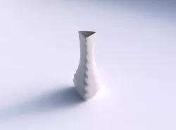 Vase puffy triangle with secions and twisted lines 3D print model