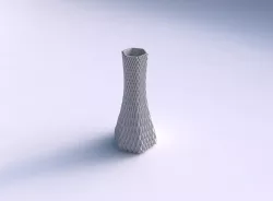 Vase squeezed hexagon with grid piramides 2 3D print model