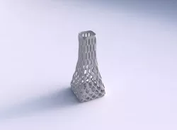 Vase squeezed rectangle with bubble grid lattice 3D print model