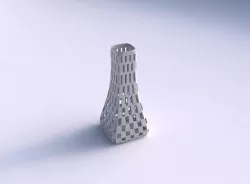 Vase squeezed rectangle with checker grid lattice 3D print model