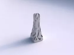 Vase squeezed rectangle with cuts 3D print model
