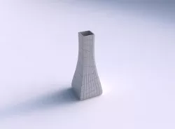 Vase squeezed rectangle with distorted grid plates 3D print model