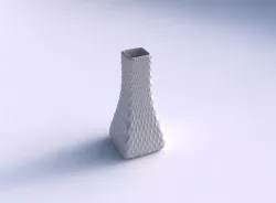 Vase squeezed rectangle with grid piramides 3D print model