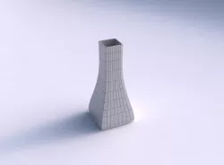 Vase squeezed rectangle with grid plates 3D print model