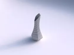 Vase top bent hexagon 2 with strange tiles 3D print model