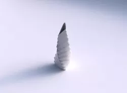 Vase twist puffy tipped triangle with secions and twisted lines 3D print model