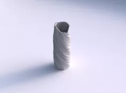 Vase twisted arc hexagon with twisted extruded lines 3D print model