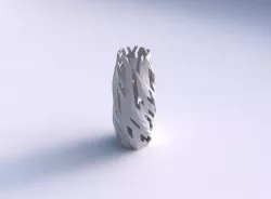 Vase twisted hexagon with cuts 3D print model