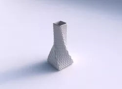 Vase twisted squeezed quadratic with grid piramides 3D print model