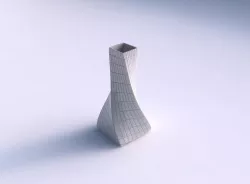 Vase twisted squeezed quadratic with grid plates 3D print model