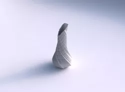 Vase twisted top bent hexagon 2 with strange tiles 3D print model