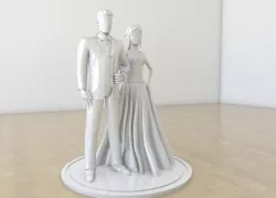 Wedding couple cake decor 3D print model