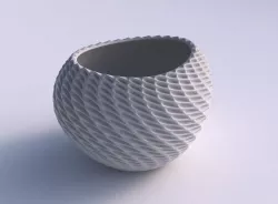 Bowl compressed 2 with bent extruded pattern 3D print model