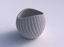 Bowl compressed 3 with bent extruded pattern 3D print model