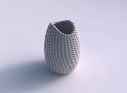 Bowl compressed with bent extruded pattern 3D print model