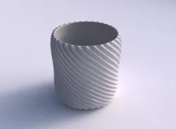 Bowl cylindrica with bent extruded lines 3D print model