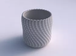 Bowl cylindrical with bent extruded pattern 3D print model